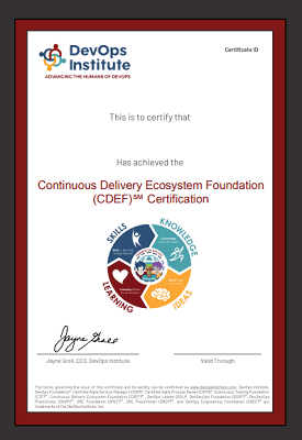 Continuous Delivery Ecosystem Foundation (CDEF) Certification
