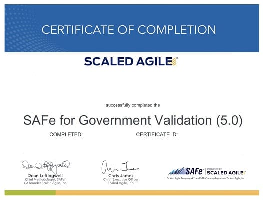 SAFe For Government - Certificate