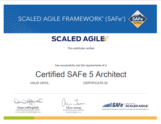 SAFe for Architect (ARCH) certificate
