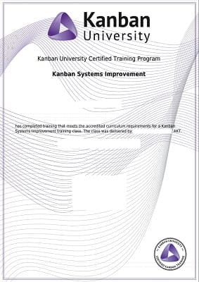 kanban Systems Improvement Certificate
