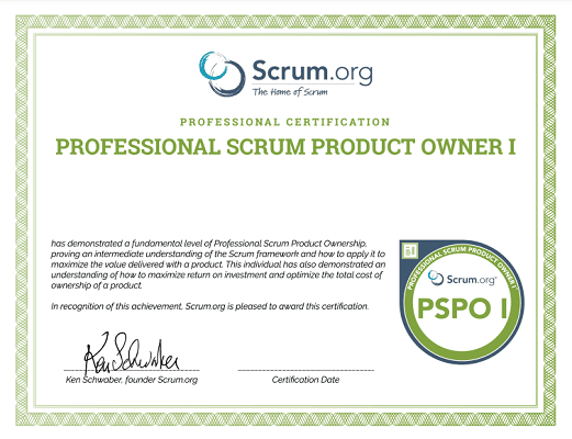 Professional Scrum Product Owner- PSPO 1
