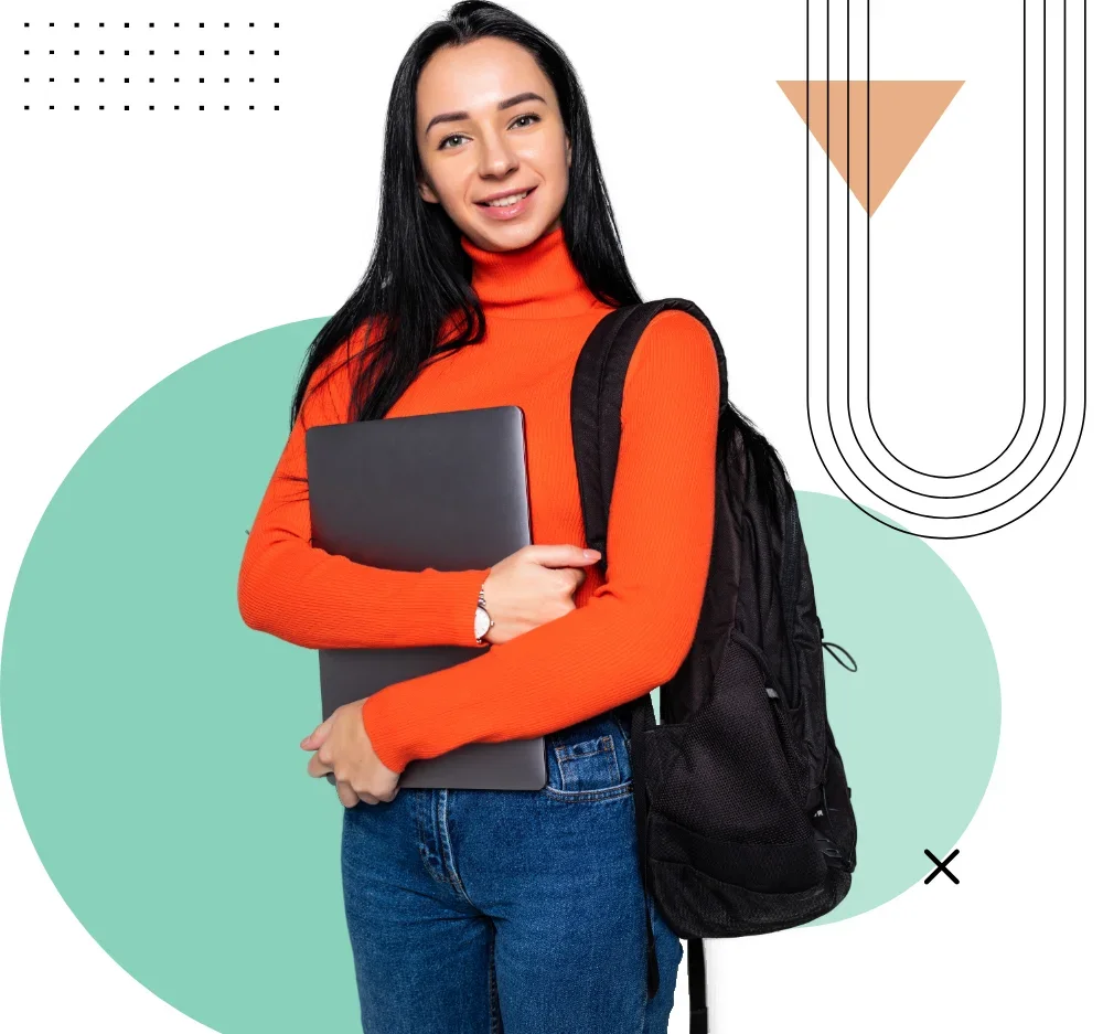 studying-girl-with-background-design